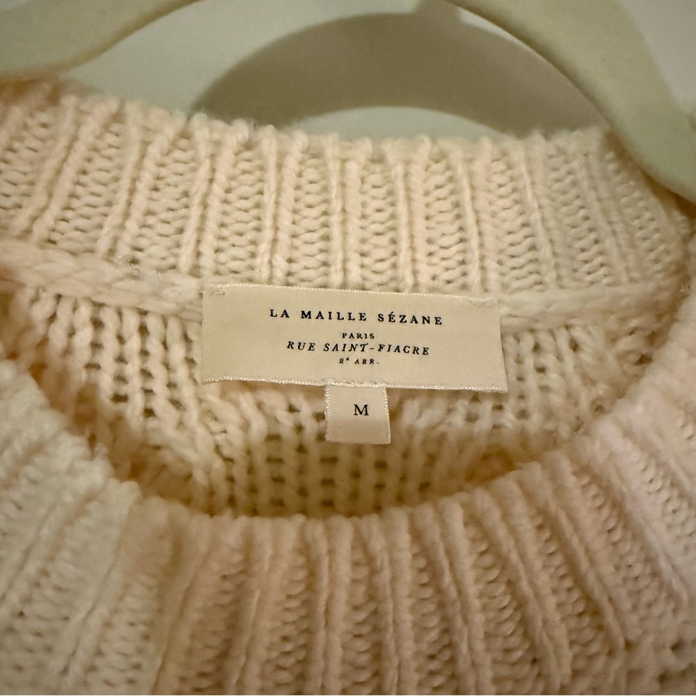 Sezane James Jumper Ecru - Size M 100% Merino wool - Picture 3 of 7
